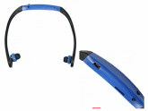 MP3 Portátil em Formato de Fone de Ouvido Sem Fio - Azul
